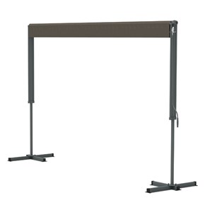 Iseo store banne double pente manuel 3 x 3 m taupe