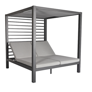 Matala lit de jardin 2 places structure aluminium gris foncé