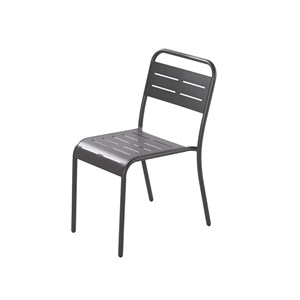 Bergame lot de 6 chaises en acier gris foncé