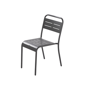 Bergame lot de 6 chaises en acier gris foncé