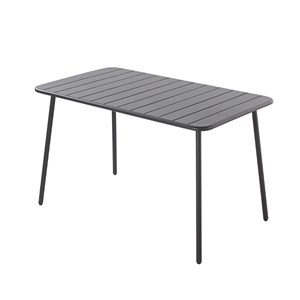 Bergame table en acier 4-6 places gris foncé