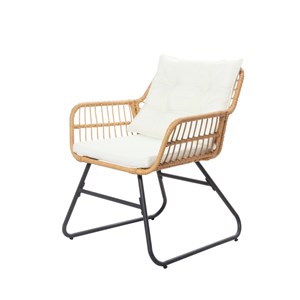 Grenade salon de jardin bas 4 places effet rotin