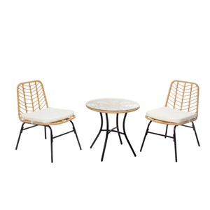 Tolede salon de jardin 2 places effet rotin