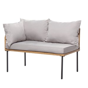 Lecce salon de jardin d'angle 3 places effet rotin