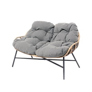 Evora salon de jardin 4 places canapé + fauteuils gris foncé