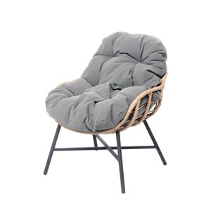 Evora salon de jardin 4 places canapé + fauteuils gris foncé