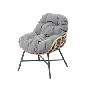 Evora salon de jardin 4 places canapé + fauteuils gris foncé