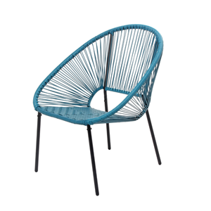 Acapulco set de 2 fauteuils + table basse bleu