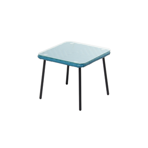 Acapulco set de 2 fauteuils + table basse bleu