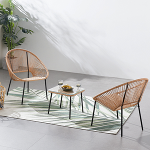 Acapulco set de 2 fauteuils + table basse naturel