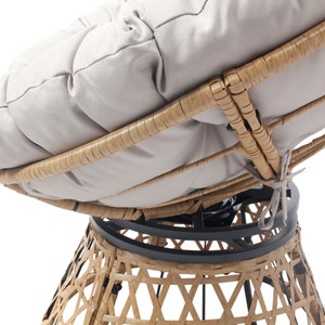 Papasan fauteuil effet rotin avec coussin