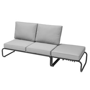 Sorrento salon de jardin canapé modulable 2-3 places gris en aluminium