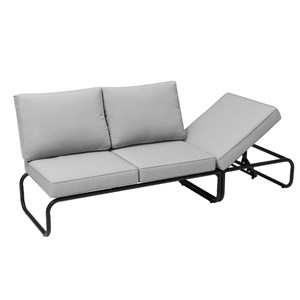 Sorrento salon de jardin canapé modulable 2-3 places gris en aluminium