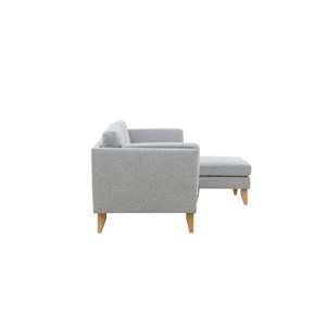 Norden canapé d'angle réversible 4 places en tissu gris clair