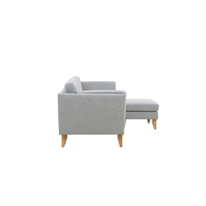 Norden canapé d'angle réversible 4 places en tissu gris clair