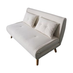 Ennis canapé convertible en velours côtelé beige 2 places