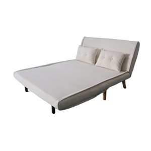 Ennis canapé convertible en velours côtelé beige 2 places