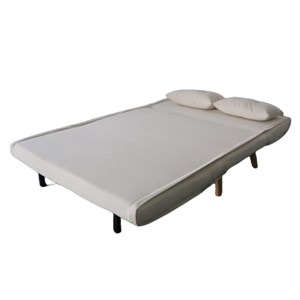 Ennis canapé convertible en velours côtelé beige 2 places