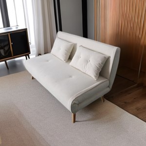 Ennis canapé convertible en velours côtelé beige 2 places