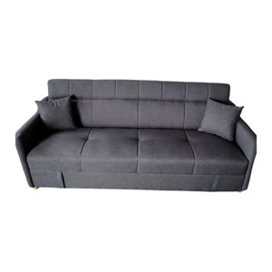 Adare canapé convertible avec coffre en tissu gris foncé 3 places