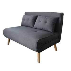 Doris canapé convertible en tissu gris foncé 2 places