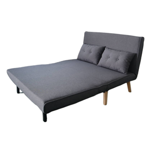 Doris canapé convertible en tissu gris foncé 2 places