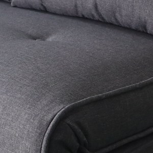 Doris canapé convertible en tissu gris foncé 2 places