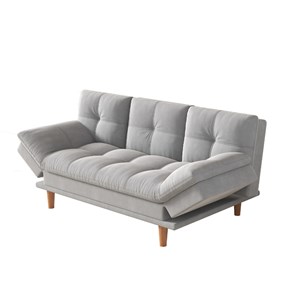 Kalmar canapé convertible et modulable 3 places en tissu gris clair