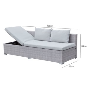 Samoa salon de jardin encastrable 10 places noir en résine tressée