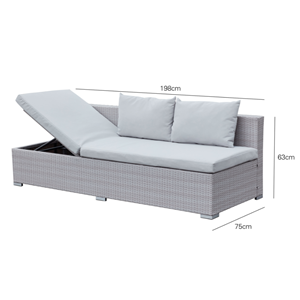 Samoa salon de jardin encastrable 10 places noir en résine tressée