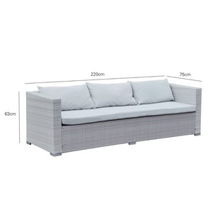 Samoa salon de jardin encastrable 10 places noir en résine tressée