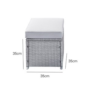 Samoa salon de jardin encastrable 10 places noir en résine tressée