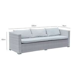 Samoa salon de jardin encastrable 10 places noir en résine tressée