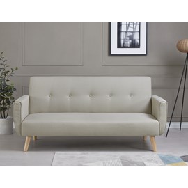 Malmo canapé scandinave convertible 3 places en tissu beige