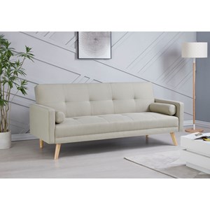 Malmo canapé scandinave convertible 3 places en tissu beige