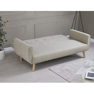Malmo canapé scandinave convertible 3 places en tissu beige