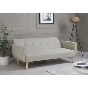 Malmo canapé scandinave convertible 3 places en tissu beige
