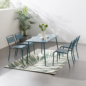 Bergame - ensemble table et chaises 4 places bleu