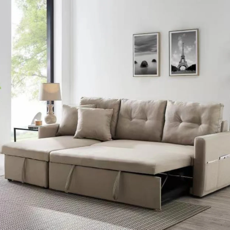 Malmo canapé d'angle 4 places convertible beige