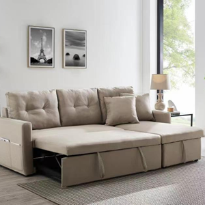Malmo canapé d'angle 4 places convertible beige