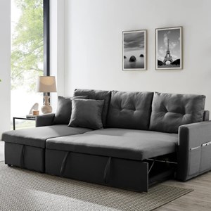 Malmo canapé d'angle 4 places convertible gris