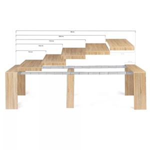 Belli table console extensible en bois - 3 m