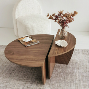Mila table basse modulable couleur noyer
