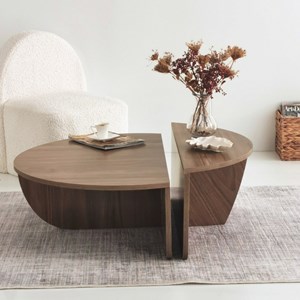 Mila table basse modulable couleur noyer