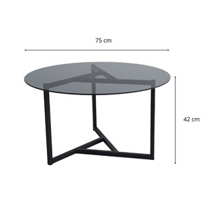 Mia table basse plateau en verre trempé