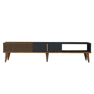 Nola meuble tv design bois et anthracite 180 cm