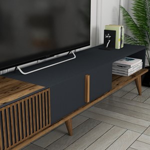 Nola meuble tv design bois et anthracite 180 cm