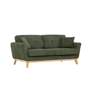 Hoga canapé scandinave 3 places en velours côtelé vert