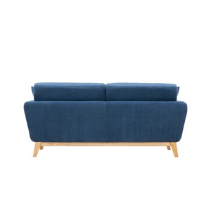 Hoga canapé scandinave 3 places en velours côtelé bleu