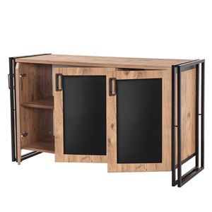 Freda buffet industriel avec étagères et portes